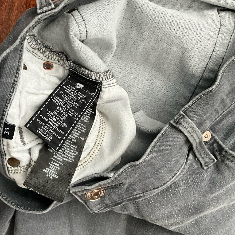 7 For All Mankind Jeans Size 33 B(Air) High Waist Ankle Skinny Gray Denim - Picture 9 of 9